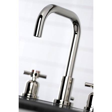Kingston Brass FSC8939DX Concord Widespread Bathroom Faucet W/ Brass Pop-Up, Nickel FSC8939DX